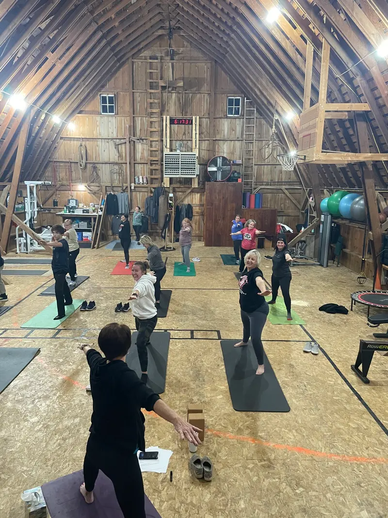 Yoga Class Demonstration Barn Fitness
