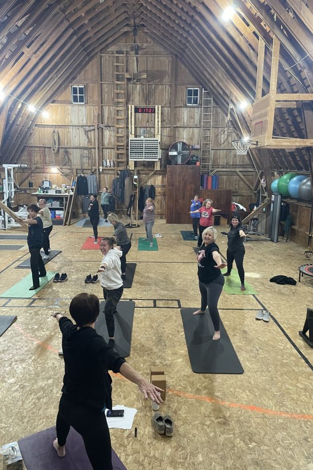 Yoga Class Demonstration Barn Fitness