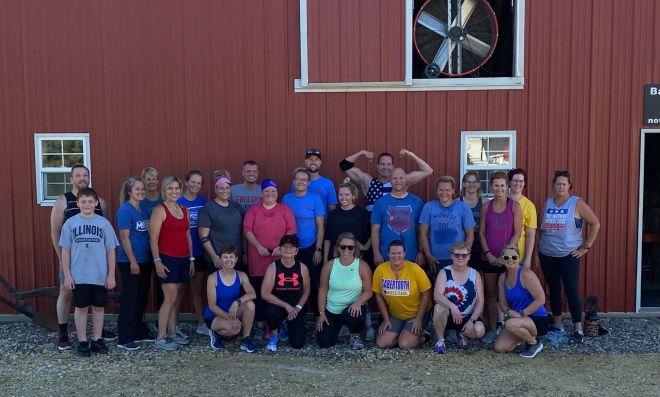 Community in Front of Barn